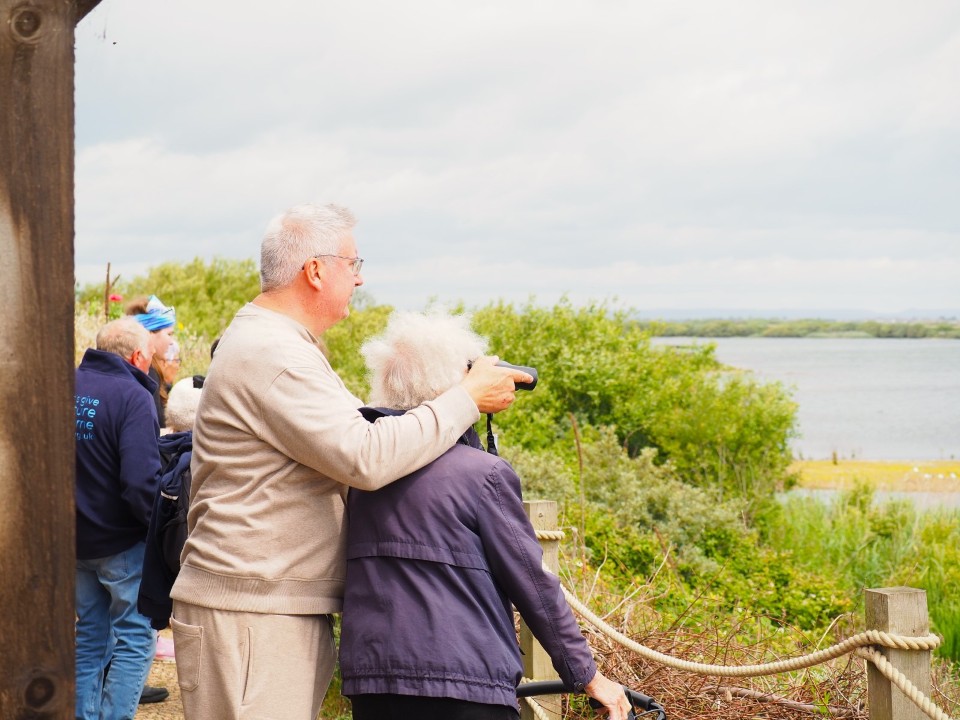 Carers enjoying wellness activities at RSPB Dungeness