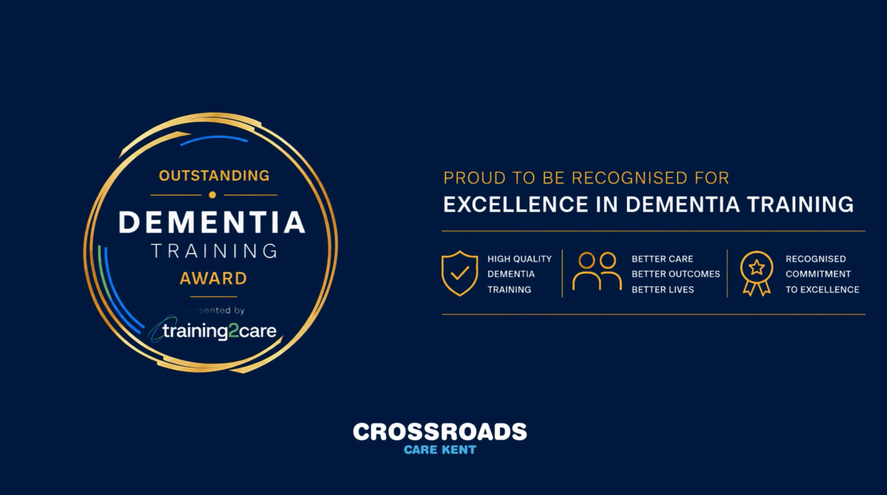 Crossroads Care Kent Wins Outstanding Dementia Training Award